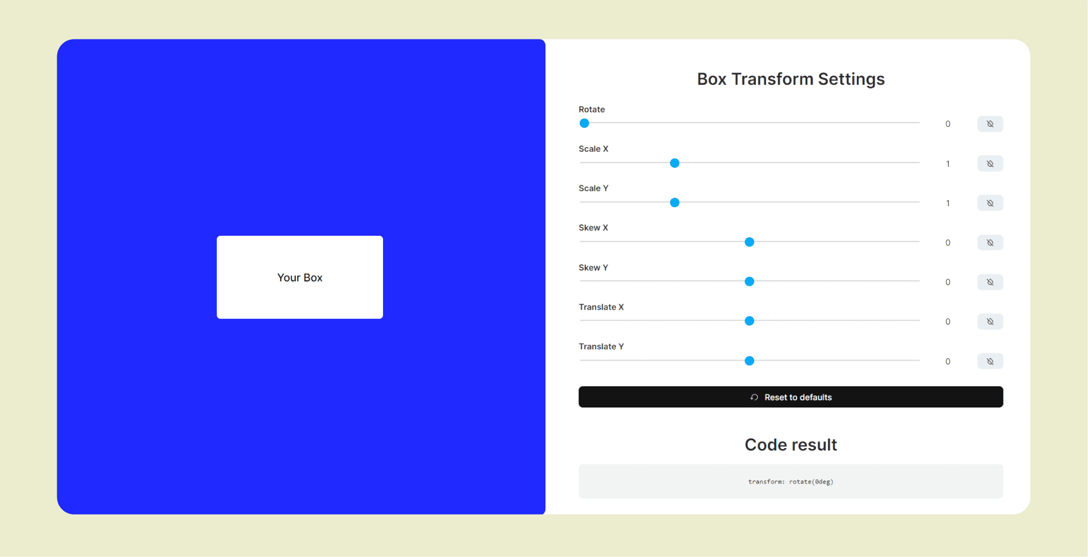 CSS Box Transform Visualizer